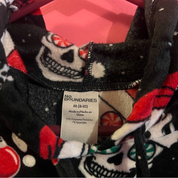 No Boundaries Black and Red Skull Christmas Hoodie - Picture 4 of 4